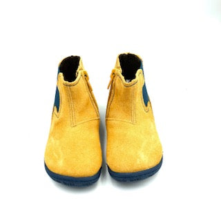 Vulladi Mustard Suede Blue Elastic Bootie 2776