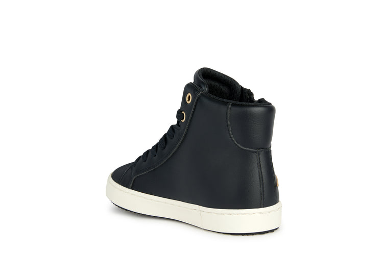 GEOX Black & Platinum Star Hi Top Sneaker J044