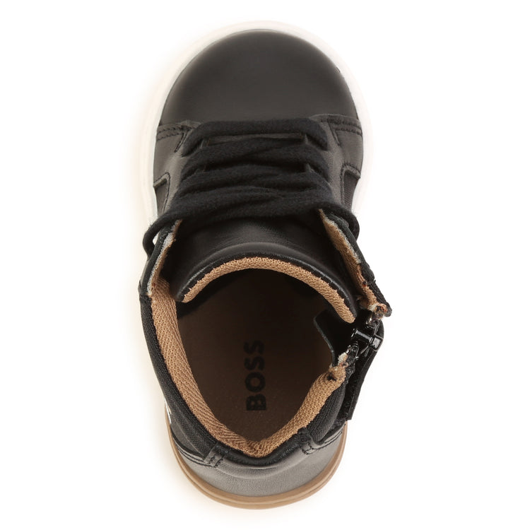 Hugo Boss Black Tan Lace Hi Top Sneaker J09204