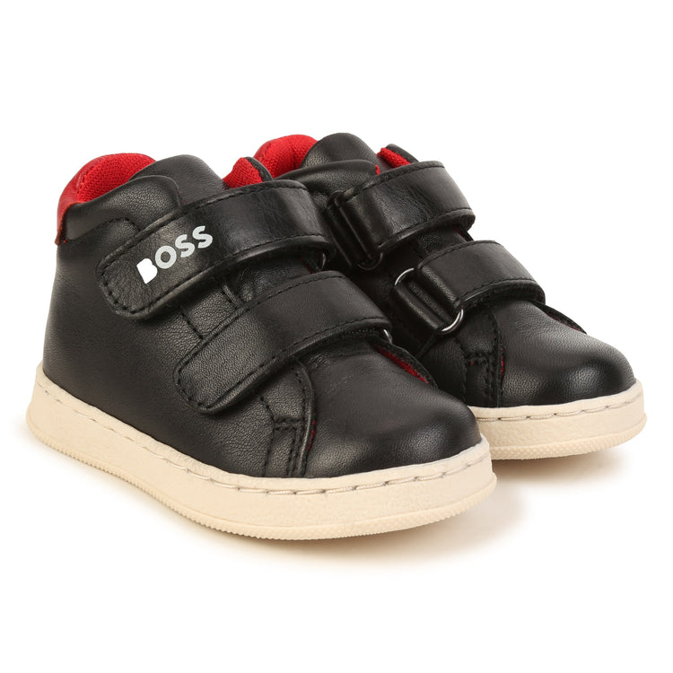 HUGO BOSS Black Red Velcro Sneaker J09207