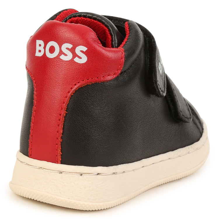 HUGO BOSS Black Red Velcro Sneaker J09207