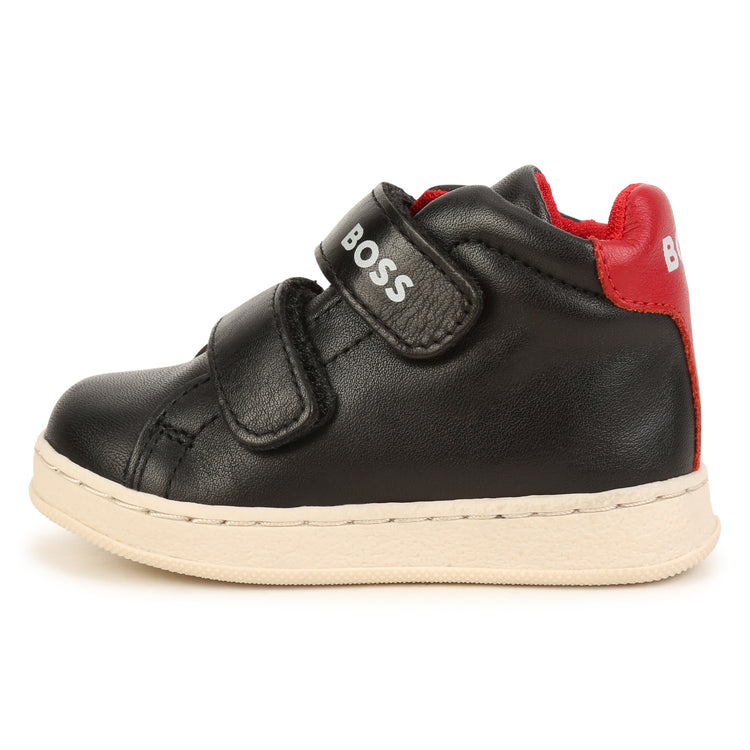 HUGO BOSS Black Red Velcro Sneaker J09207