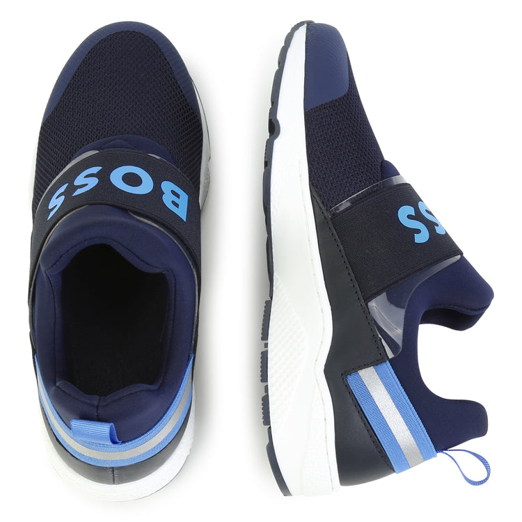 Hugo Boss Navy Blue Mesh Slip on Sneaker J29346