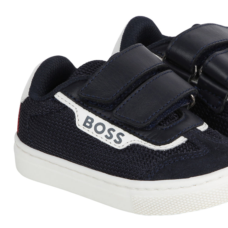 Hugo Boss Navy Mesh Velcro Sneaker J50874