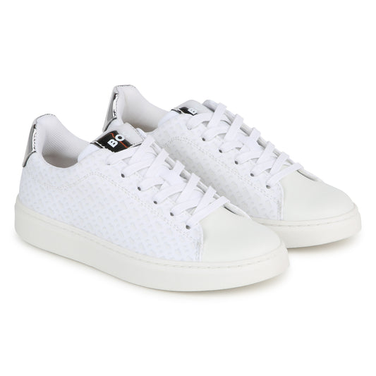 Hugo Boss Monogram Canvas White Silver Lace Sneaker J50885