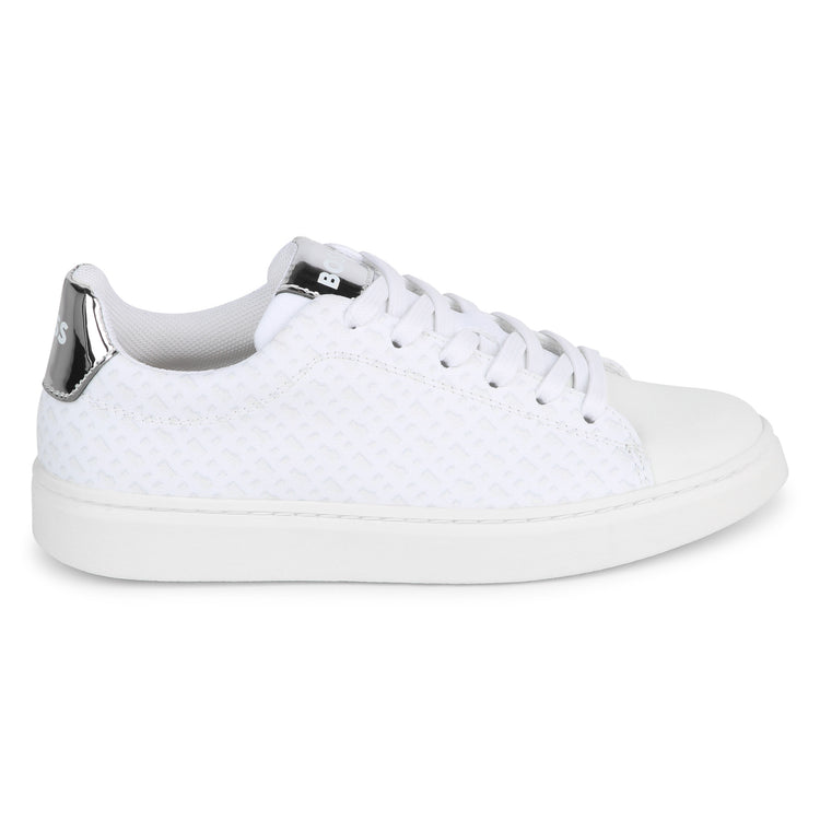 Hugo Boss Monogram Canvas White Silver Lace Sneaker J50885