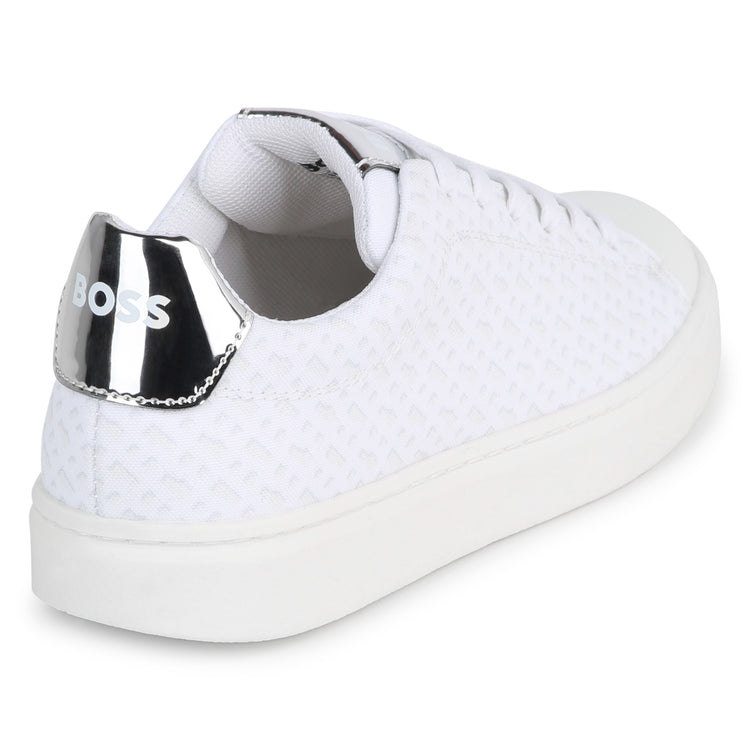 Hugo Boss Monogram Canvas White Silver Lace Sneaker J50885