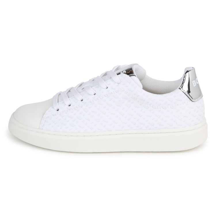 Hugo Boss Monogram Canvas White Silver Lace Sneaker J50885