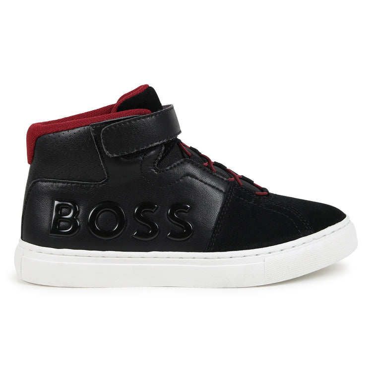 Hugo Boss Black Red Velcro High Top Sneaker J51317