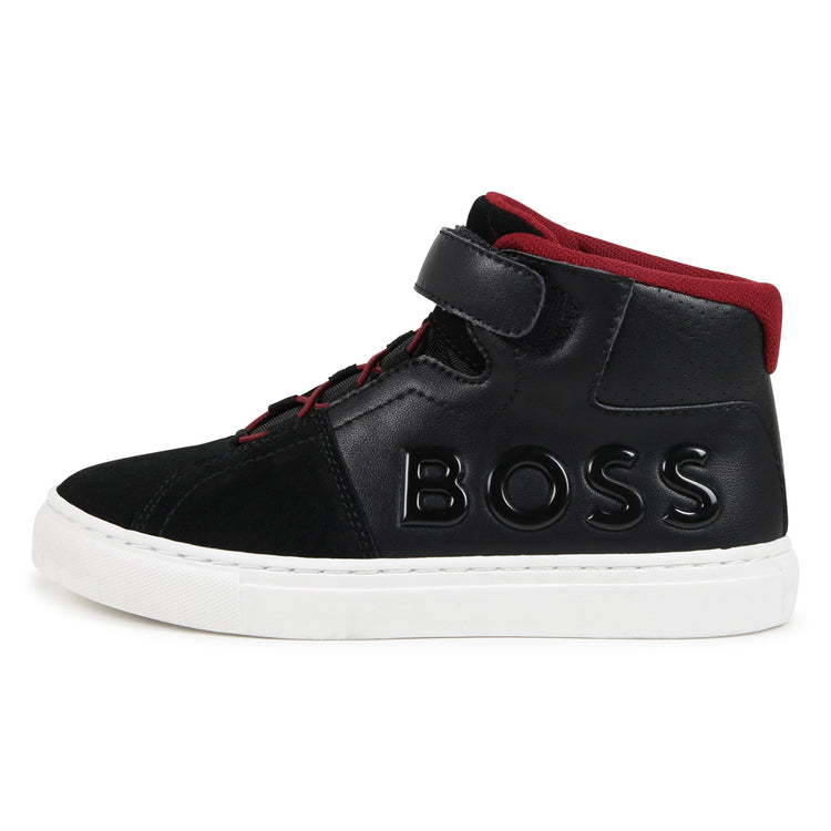 Hugo Boss Black Red Velcro High Top Sneaker J51317