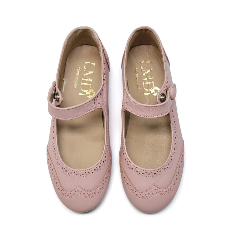 Lmdi Doll Blush Pink Wingtip Mary Jane