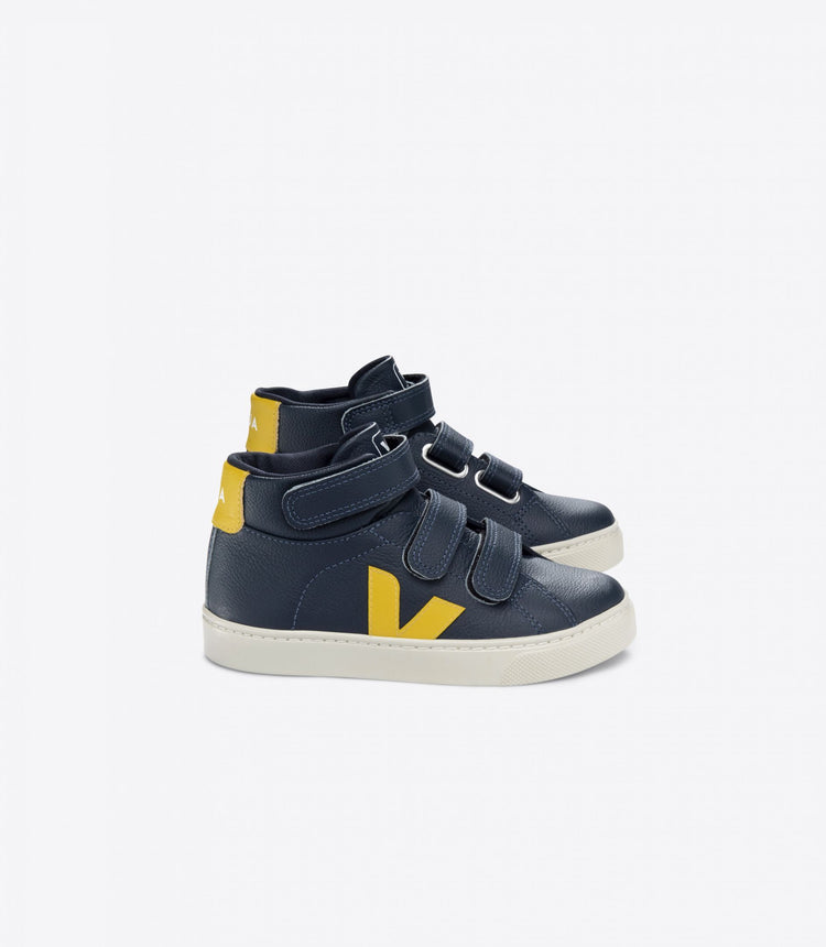 Veja Cobalt Yellow (Dark Navy) Velcro Hi Top Sneaker V10H