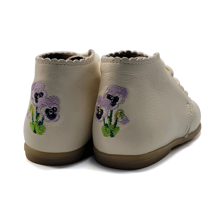 Pepe' Froth Milk Flower Lace Baby Bootie 603