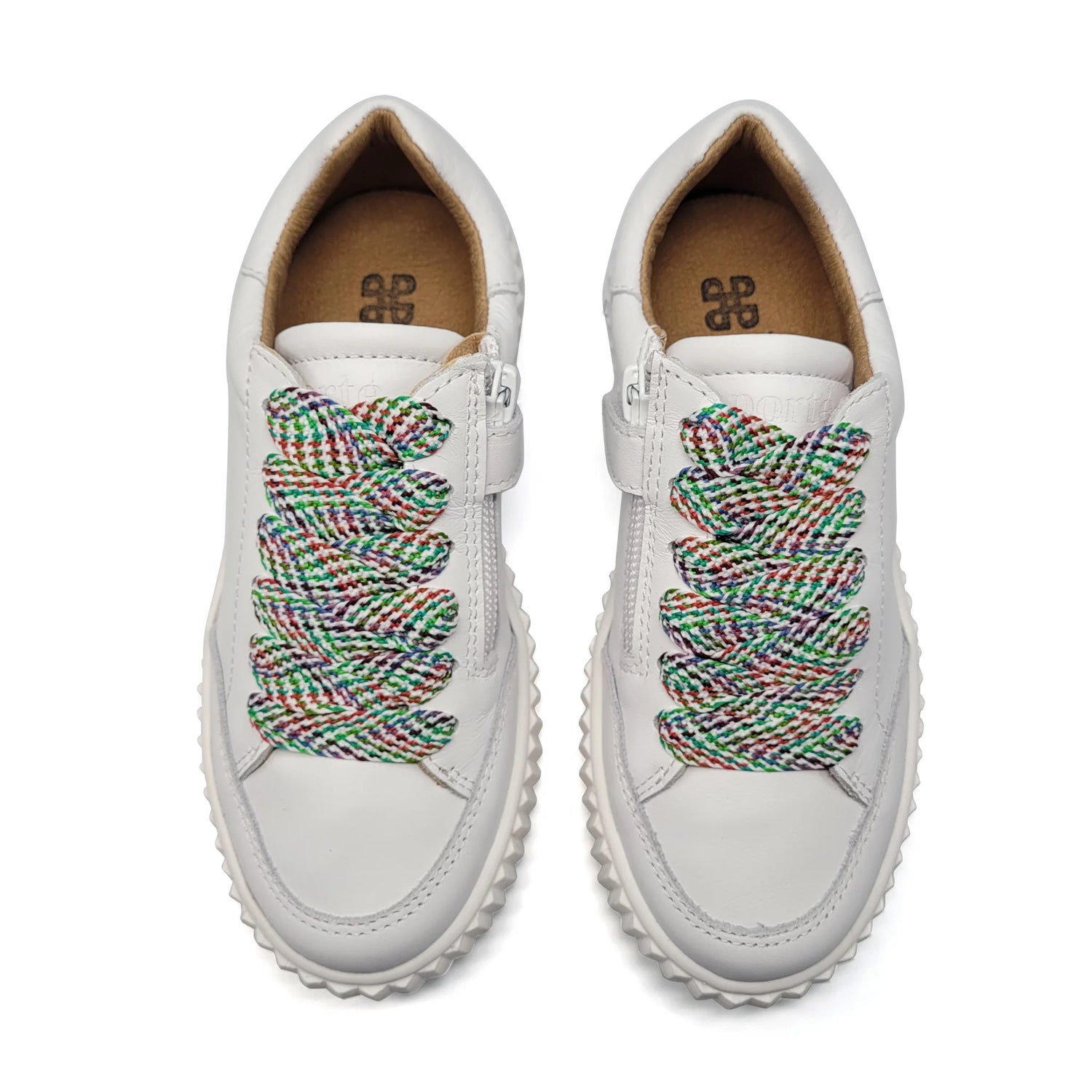 Porte White Rainbow Lace Sneaker 21721