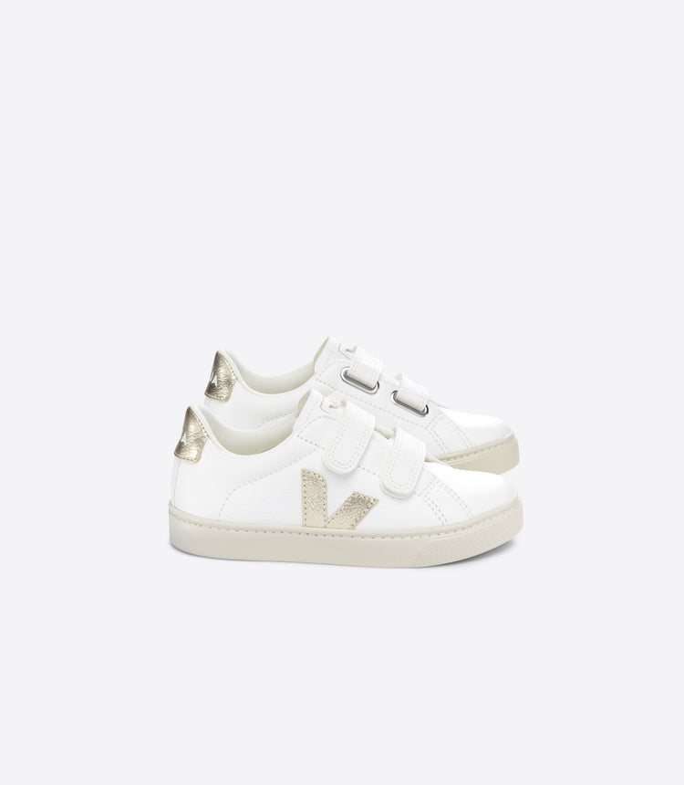 Veja White Platine (Gold) Velcro Sneaker V102