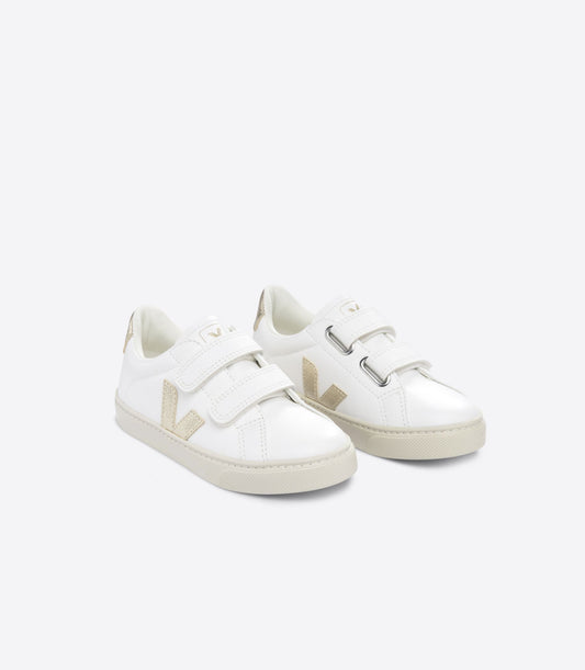 Veja White Platine (Gold) Velcro Sneaker V102