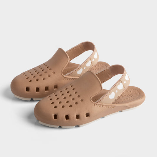 Slingers Tan Hearts Slingback Water Shoes