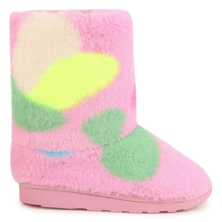 Billie Blush Pink Fur Hearts Boot 19379