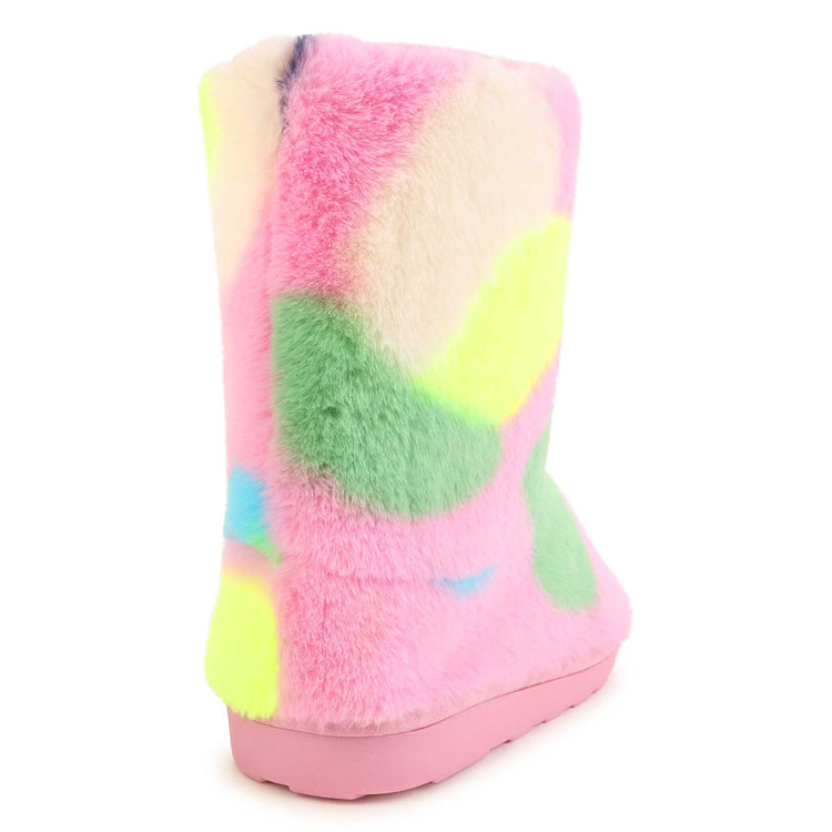 Billie Blush Pink Fur Hearts Boot 19379