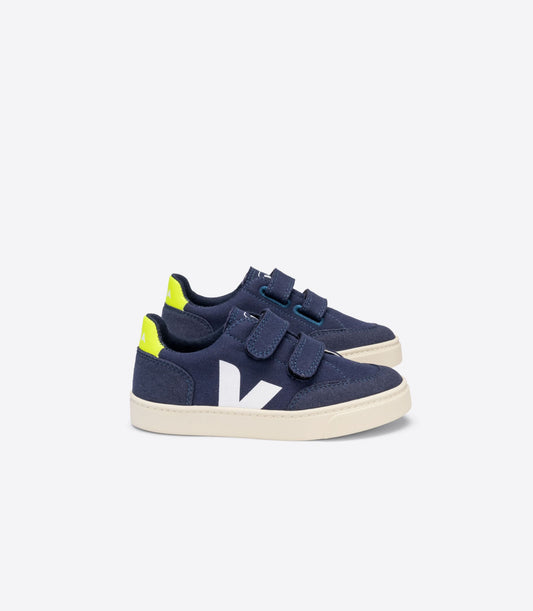 Veja Neon Navy Canvas Velcro Sneaker 2555