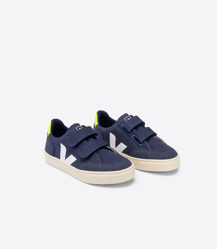 Veja Neon Navy Canvas Velcro Sneaker 2555