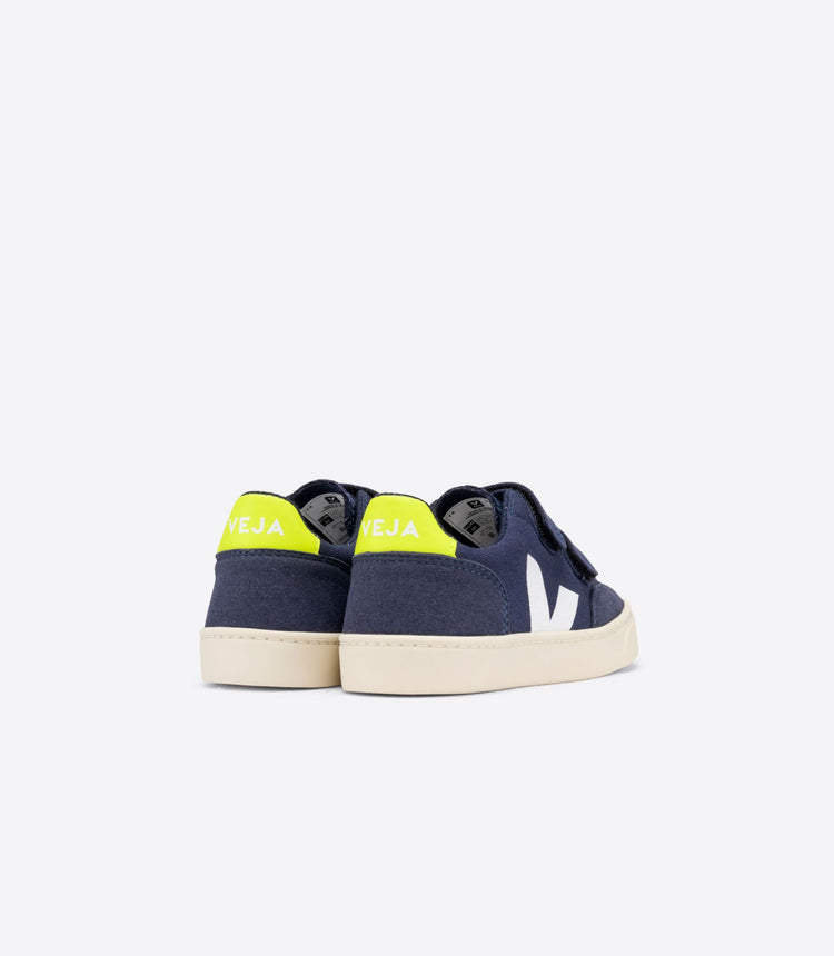 Veja Neon Navy Canvas Velcro Sneaker 2555