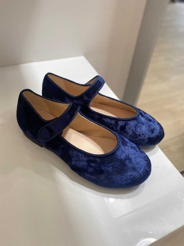 Brunellis Navy Shimmer Velvet Mary Jane S-21