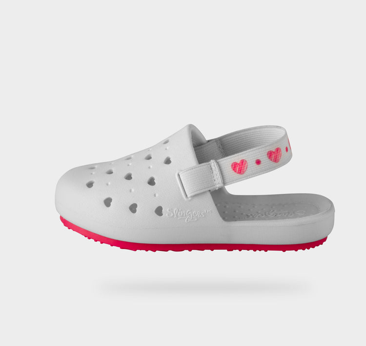 Slingers Sweetkids White Heart Water Shoe