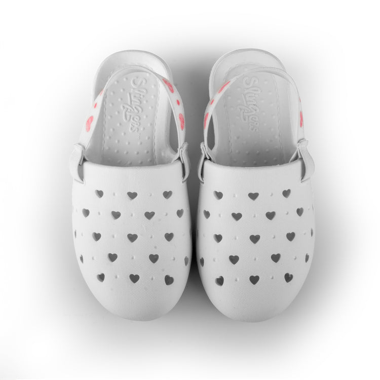 Slingers Sweetkids White Heart Water Shoe