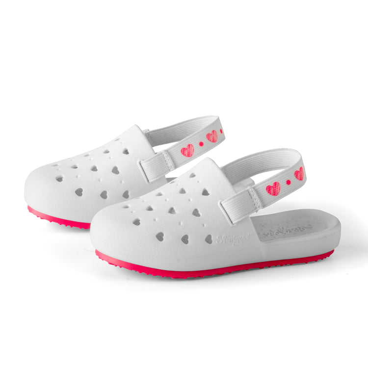 Slingers Sweetkids White Heart Water Shoe