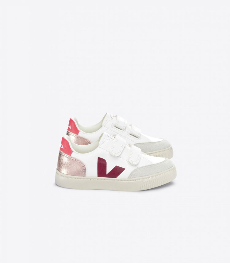 Veja Burgundy Rose Gold Velcro Sneaker V102