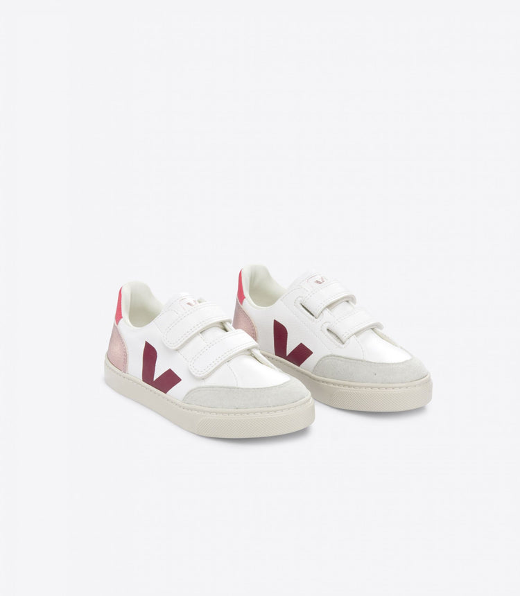 Veja Burgundy Rose Gold Velcro Sneaker V102