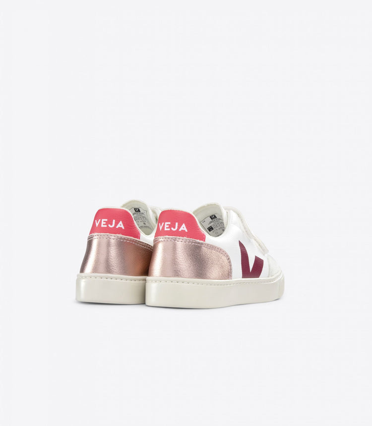 Veja Burgundy Rose Gold Velcro Sneaker V102