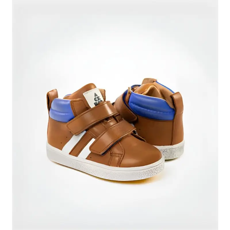 Acebos Cognac Navy Detail First Walker Toddler Sneaker - FIRST WALKER