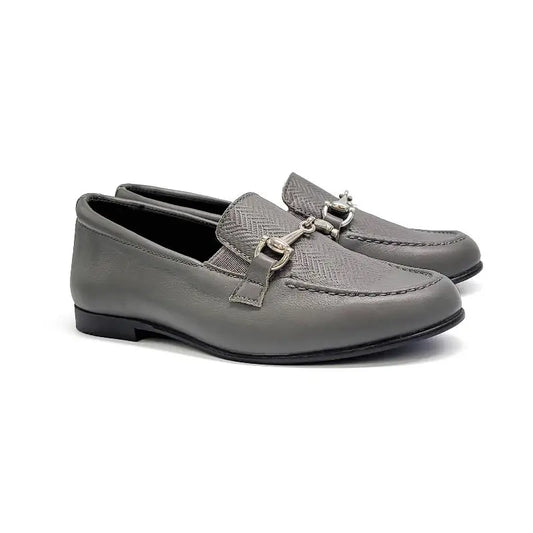 Andanines Achromatic Grey Slip on Dress Shoe 212555 - 24 - BOYS