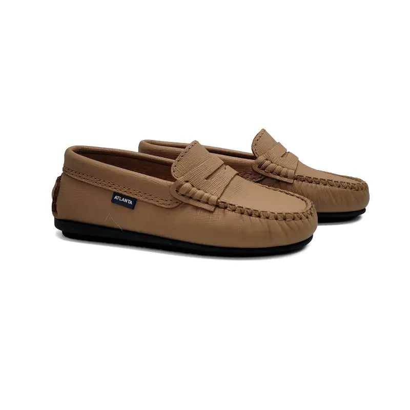 Atlanta Mocassin Beige Safiano Penny Loafer 032 - GIRLS