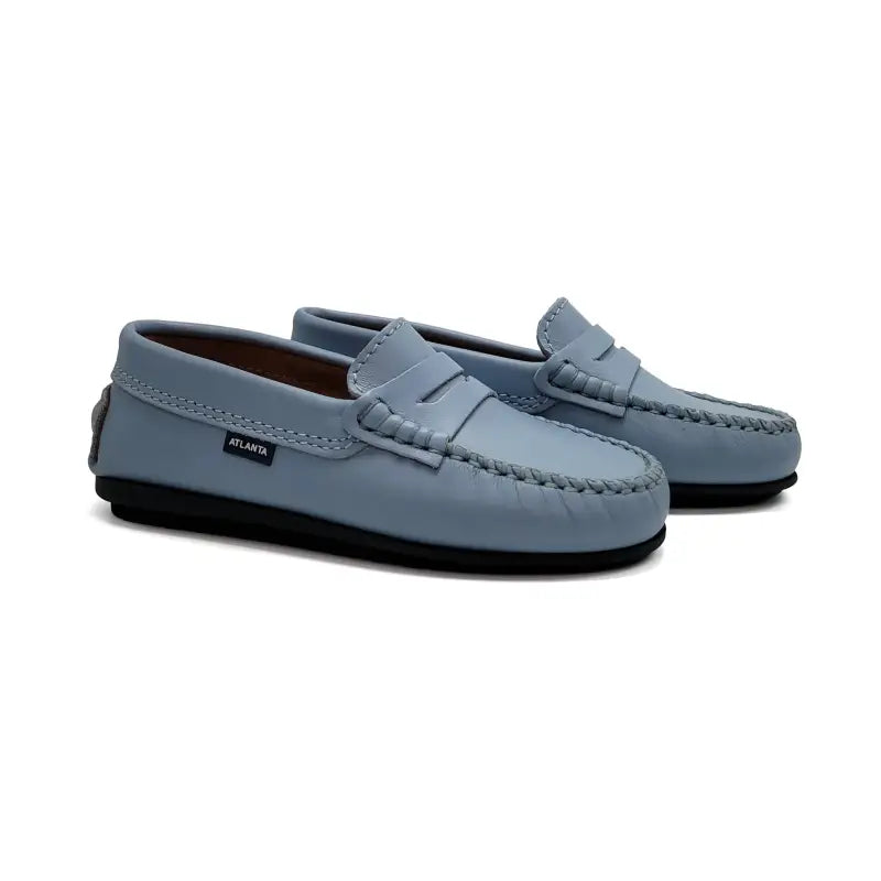 Atlanta Mocassin Blue Sky Smooth Penny Loafer 032 - GIRLS