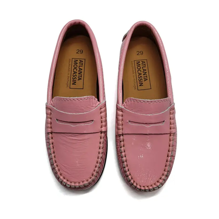 Atlanta Mocassin Blush Patent Penny Loafer 032 - GIRLS