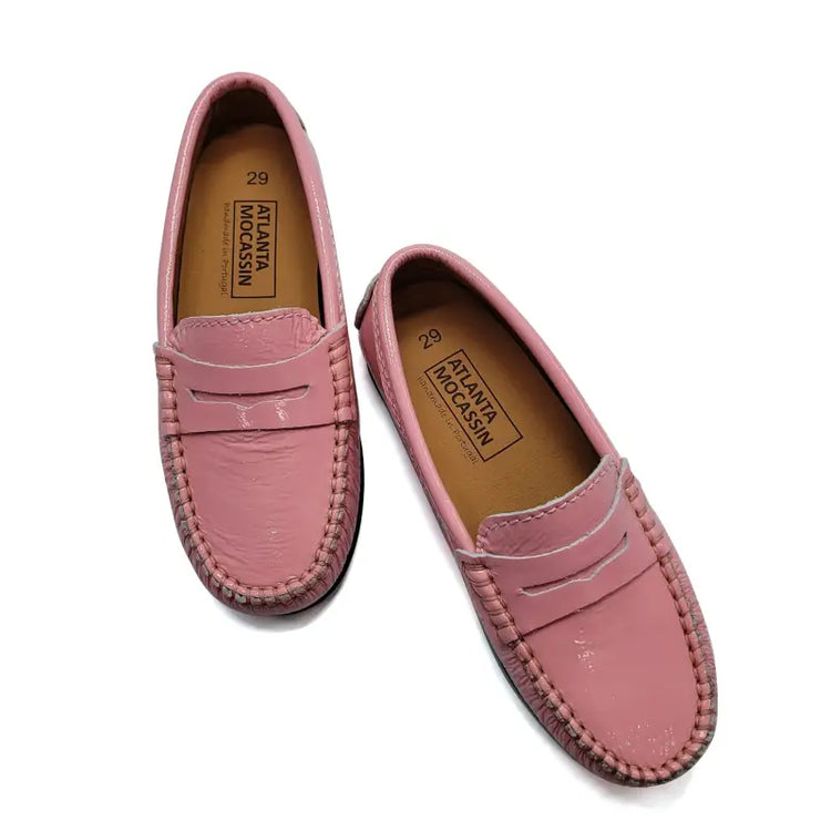 Atlanta Mocassin Blush Patent Penny Loafer 032 - GIRLS