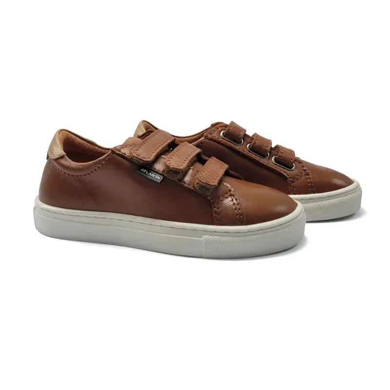 Atlanta Mocassin Camel Smooth 3 Strap Sneaker 523 - GIRLS