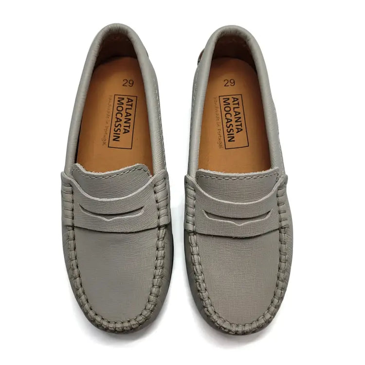 Atlanta Mocassin Grey Stone Penny Loafer 032 - GIRLS