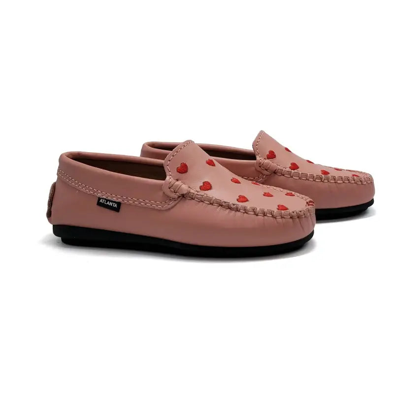 Atlanta Mocassin Salmon Heart Loafer 015 - GIRLS