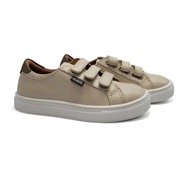 Atlanta Mocassin Sand Olive Velcro Sneaker 523 - GIRLS