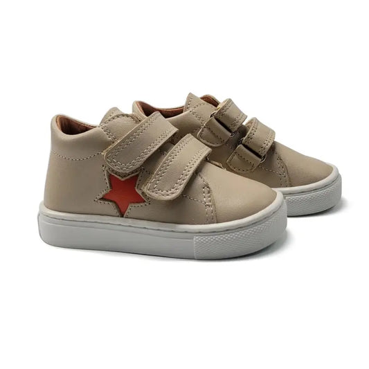 Atlanta Mocassin Sand Orange Star First Walker Velcro Sneaker 151 - FIRST WALKER