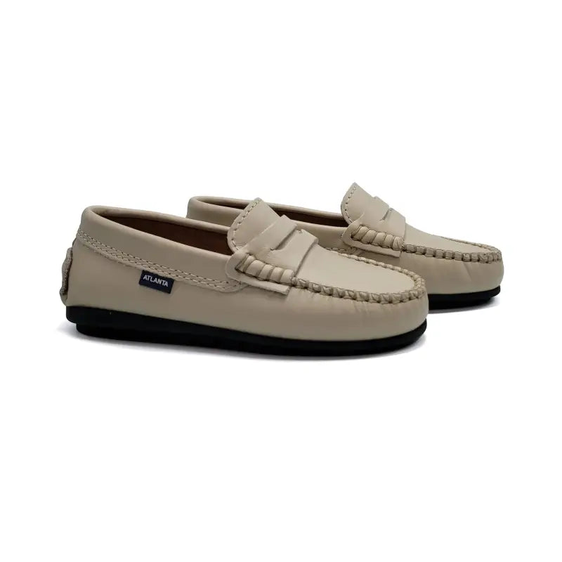 Atlanta Mocassin Sand Smooth Penny Loafer 032 - GIRLS