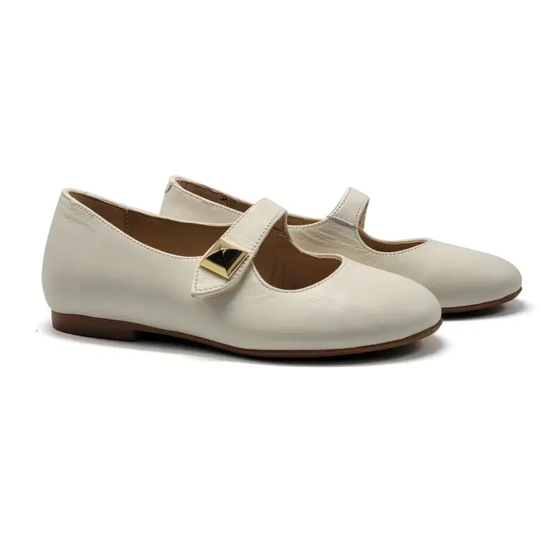 Blublonc Cia Ivory Gold Velcro Mary Jane - GIRLS