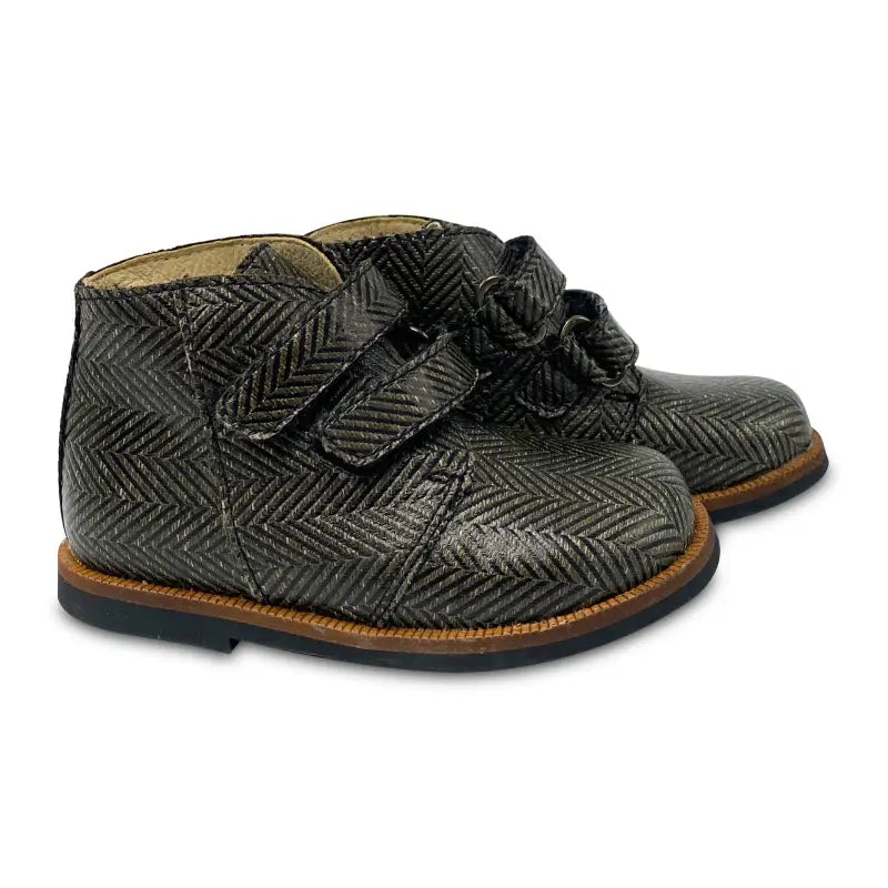 Blublonc Colton Kaki Herringbone Velcro Bootie - FIRST WALKER