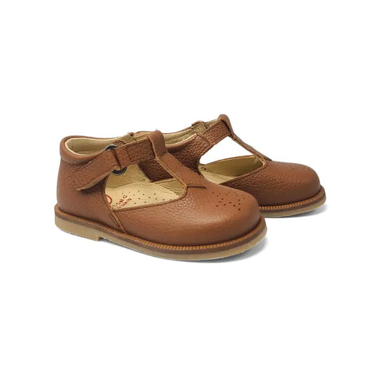 Blublonc Star Cognac T- Strap Baby Shoe - BOYS