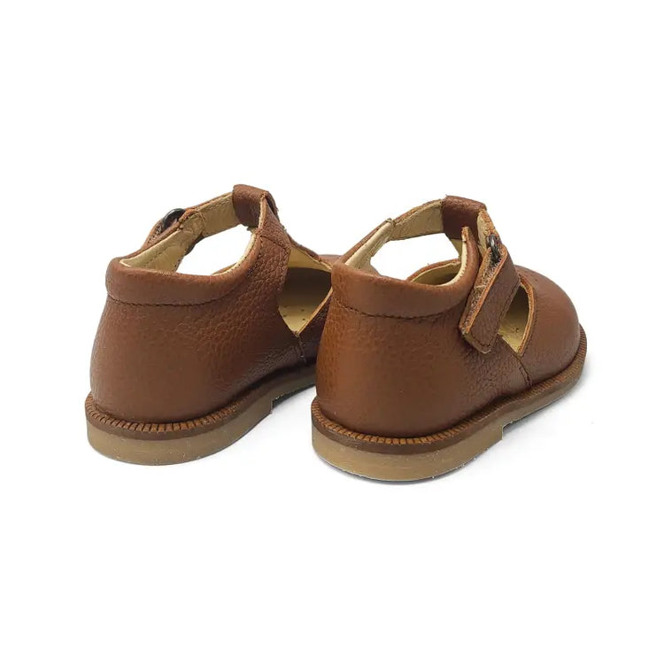 Blublonc Star Cognac T- Strap Baby Shoe - BOYS