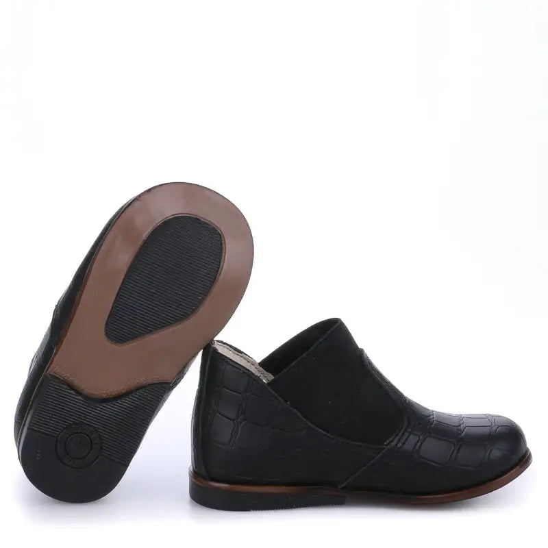 emel-black-croc-slip-on-bootie-first-walker